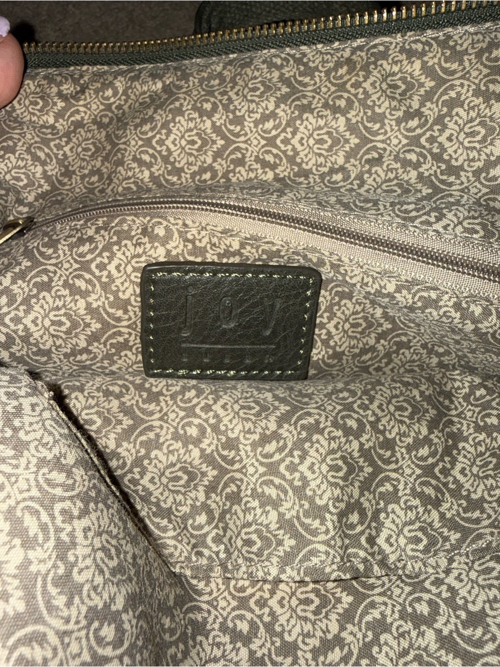 Joy Susan Olive Green Vegan Leather Backpack - Picture 5 of 7